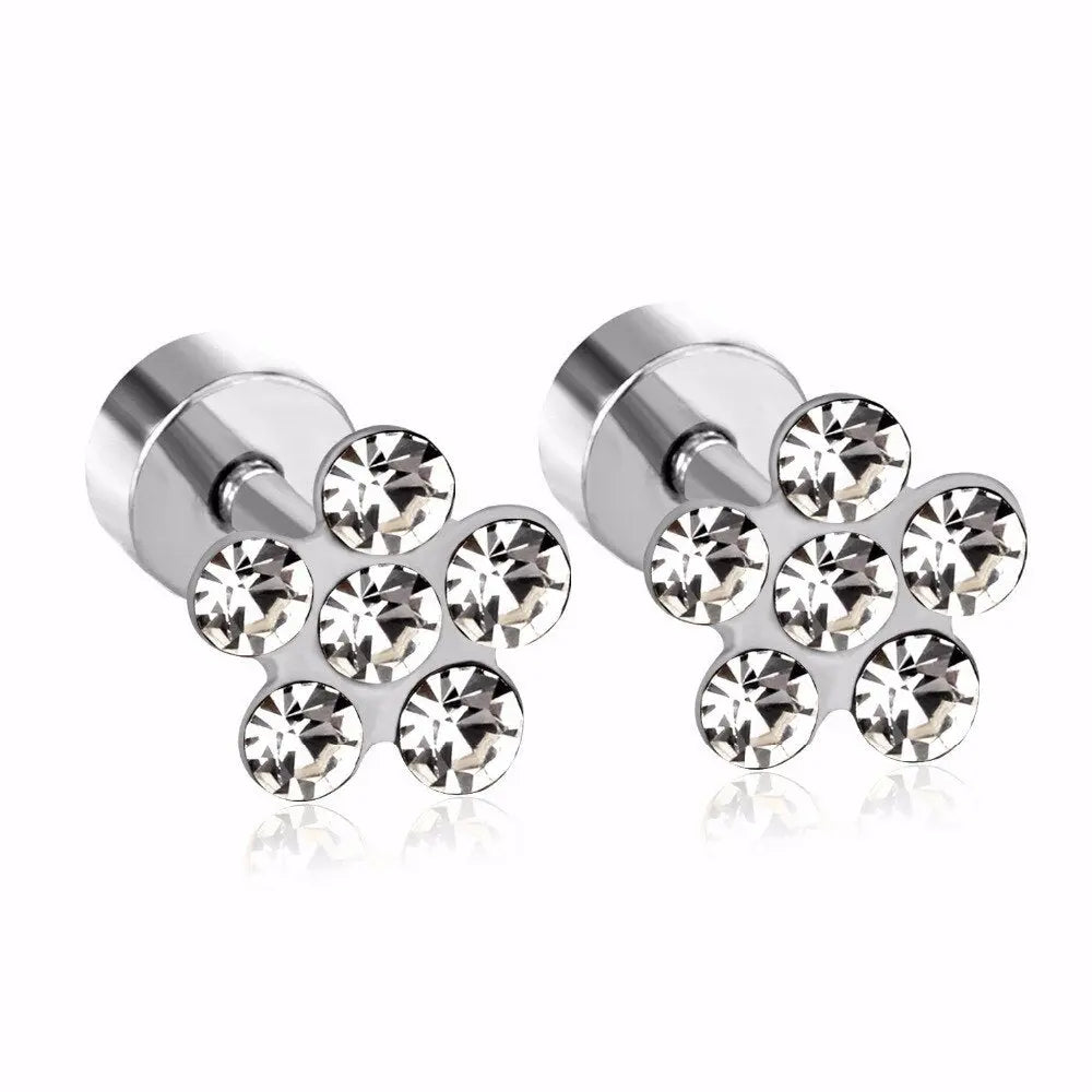 6mm 18K Stainless Steel Brincos Mini Heart Star Stud Earrings 2022 Fashion Korean For Women Girl Crystal Earings asonjewelry